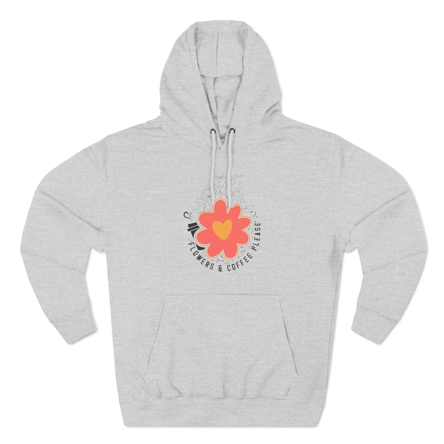 Three-Panel Fleece Hoodie Flowers