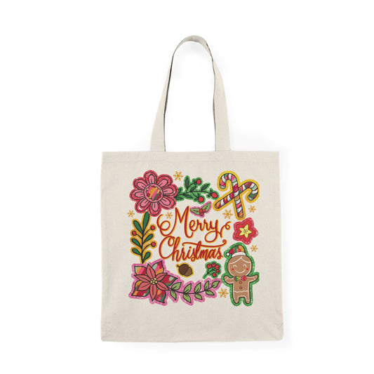 Merry Christmas Natural Tote Bag