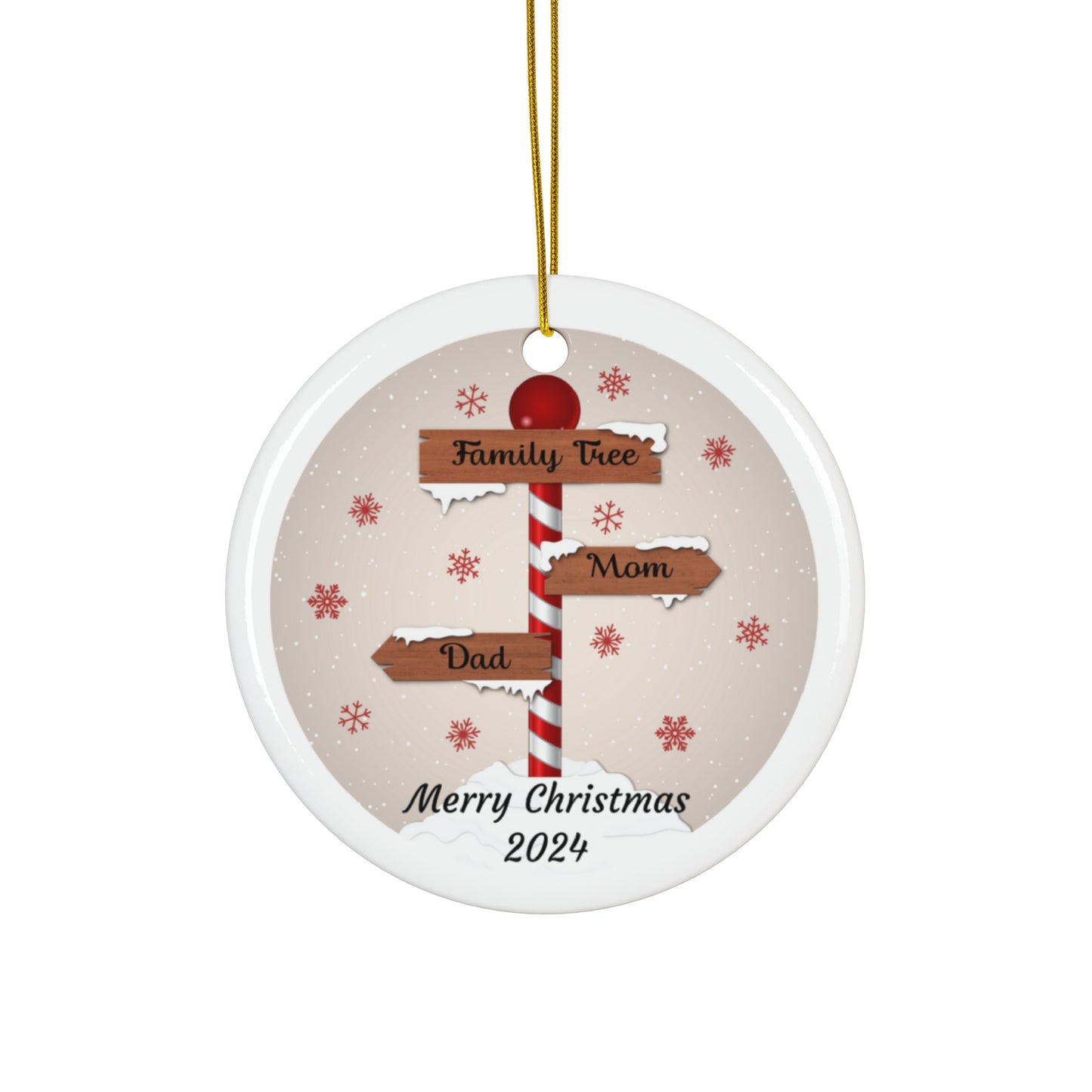 Personalized Family Ornament - Merry Christmas 2024