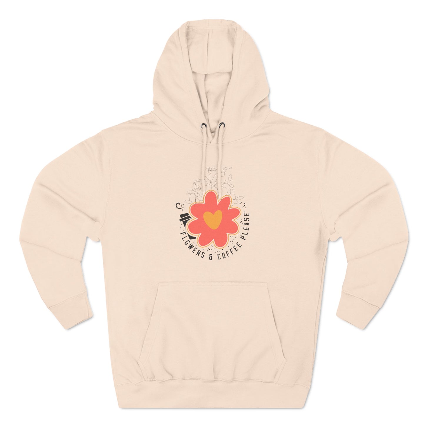 Three-Panel Fleece Hoodie Flowers