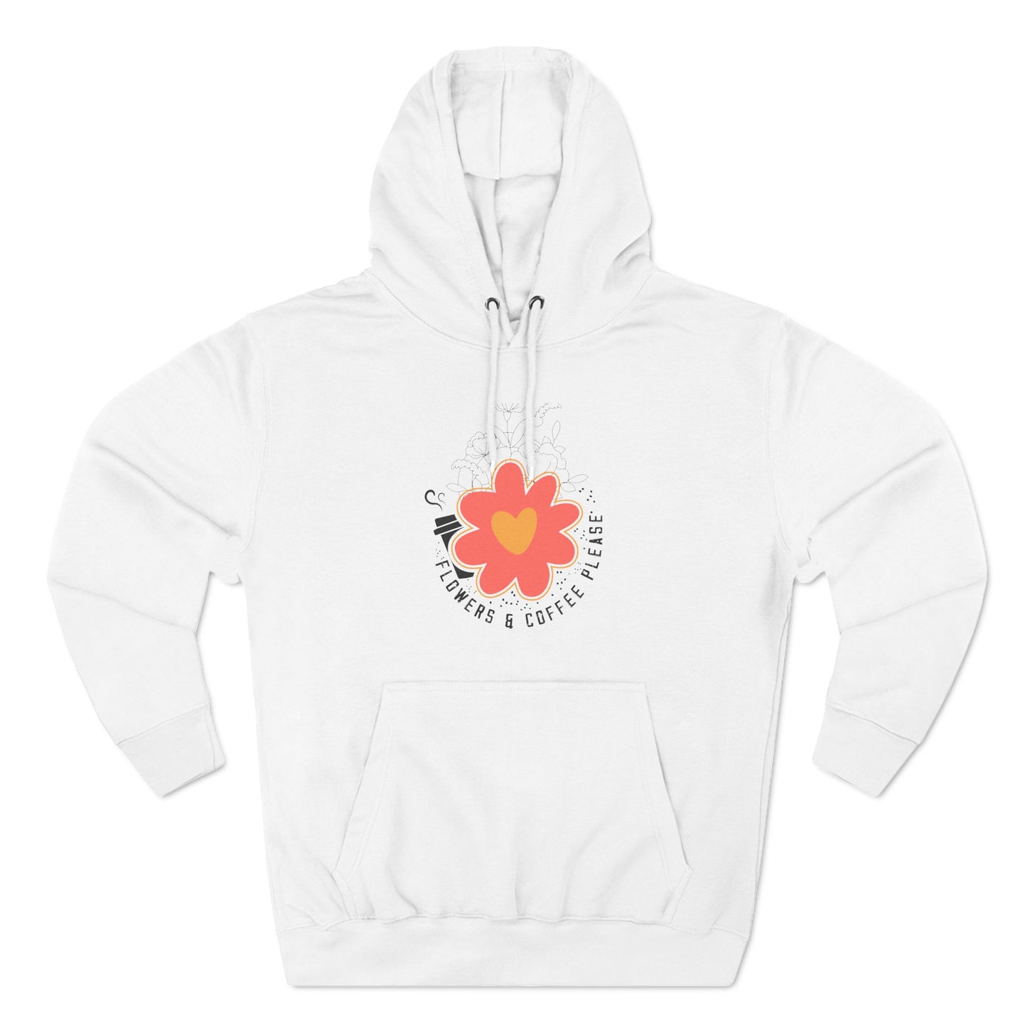 Three-Panel Fleece Hoodie Flowers