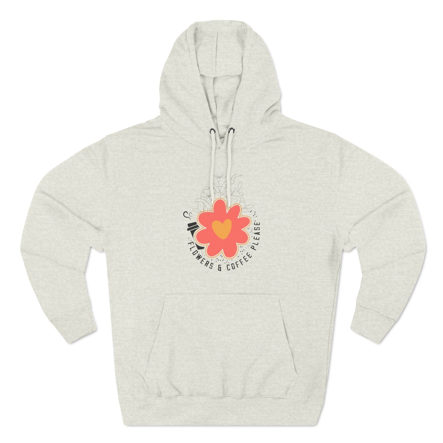 Three-Panel Fleece Hoodie Flowers