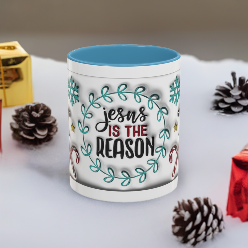 Jesus is the Reason" Accent Coffee Mug (11oz) – Special Edition